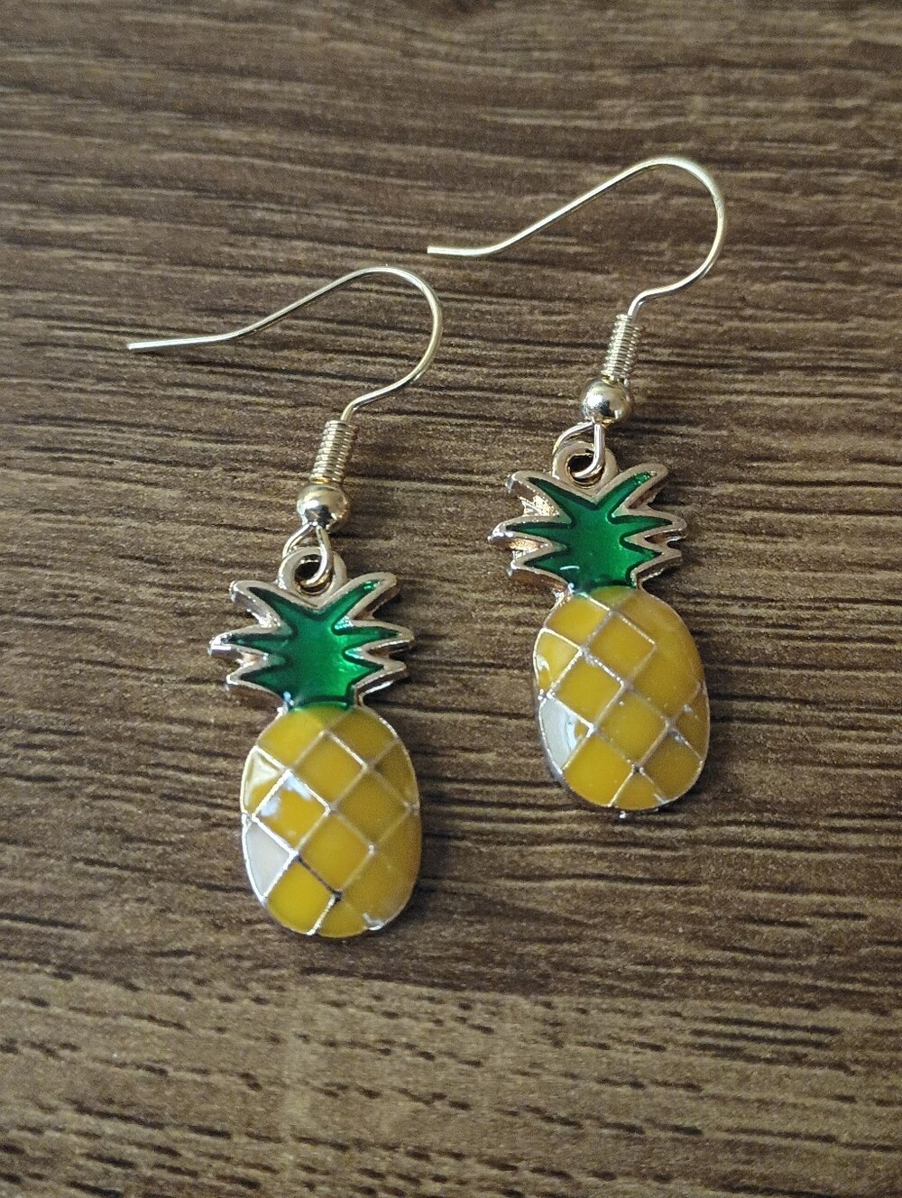 Earrings Pineapple Drop Dangle Earrings - Yellow & Green Fashion Jewelry - Picture 3 of 4